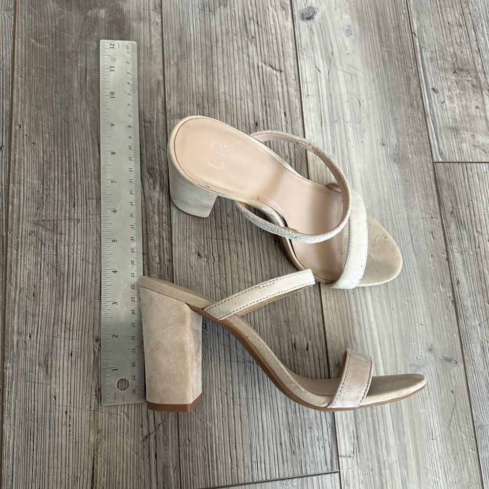 BP Cream Block Heel Sandals